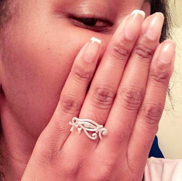 Unique Ankh ring,  Can't get the Beat with out the Soul Sterling Silver