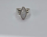 Rainbow Moonstone Sterling Silver Ring: Handmade Statement Jewelry