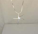 Silver Starfish necklace, ocean inspired jewelry, gift to bring intuition, growth, this celestial being represents Divine Love