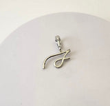 Silver initial necklace, letter S cursive pendant, gift for her, handmade cute simple