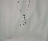Silver Initial Necklace: Cursive Letter S Pendant