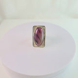 Handmade pink ring, gift for her, oval fuchsia stone, one of a kind, artisan jewelry