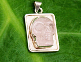 Skull necklace, pastel goth, gemstone skull, handmade jewelry