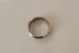 Silver and Red enamel band ring