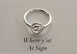 At sign ring, tech workers gift, clever gift idea, @ silver ring, social media jewelry