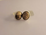 Handmade Tan Jasper Sterling Silver Post Earrings
