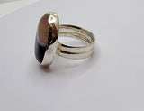 Handmade ring, oval brown stone, one of a kind, artisan jewelry