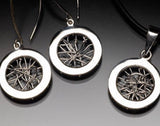 Square pendant & Earring Set, sterling silver, meaningful gift for her, present for someone going thru challenges, handmade jewelry