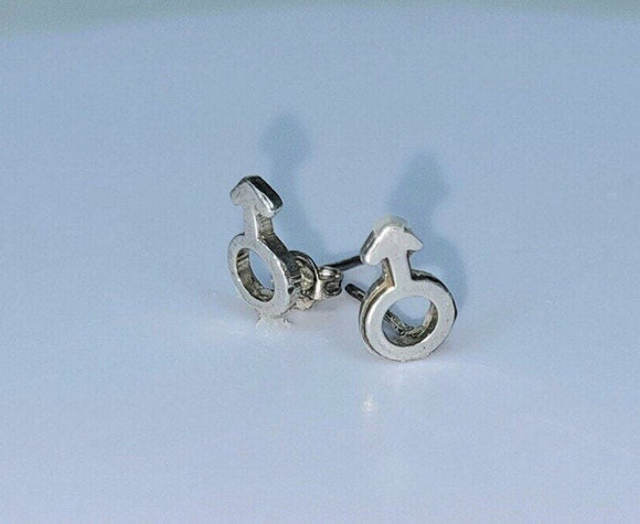 Male symbol earrings, Mars stud earrings