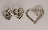 Butterfly earrings set, heart necklace set, handmade in sterling silver, a gift for transformation and change
