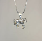 Horse necklace, Sterling silver horse pendant, womens equestrian jewelry, mens rancher gift