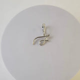 Silver initial necklace, letter S cursive pendant, gift for her, handmade cute simple