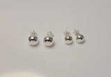 Ball earrings, 10mm, sterling silver, Matching accessory for other ball jewelry