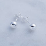 Ball earrings, 8mm, sterling silver, Matching accessory for other ball jewelry