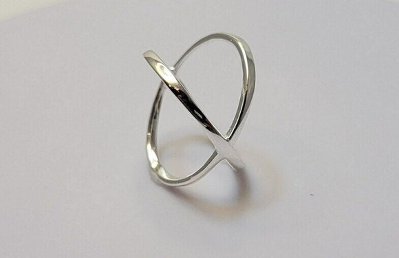 Sterling x ring, crisscross silver ring, versatile, conversation piece, paths cross ring, thumb ring