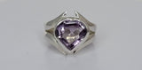 Heart shaped Amethyst ring, sterling silver ring size 7 and a half, Mothers Day Gift, February birthstone