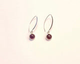 Garnet jewelry set, sterling silver, January Birthday gift, Round Garnet drop earring and necklace set, Christmas Gift for her