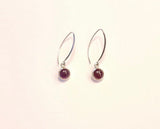 Sterling Silver Garnet Jewelry Set: Round Drop Earrings and Necklace