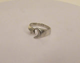 Crescent Moon and Star ring, sterling silver
