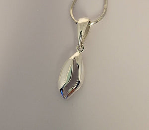 Cowrie shell Pendant, handmade sterling silver unique jewelry