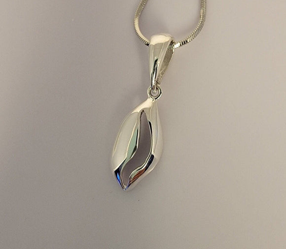 Cowrie shell Pendant, handmade sterling silver unique jewelry