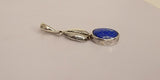 Sterling Silver Cowrie Shell Necklace: Handmade Lapis Lazuli Pendant