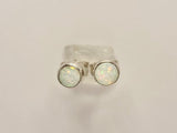 Opal stud earrings, sterling silver, October birthstone, gift for her