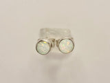 Opal stud earrings, sterling silver, October birthstone, Mothers Day gift for her