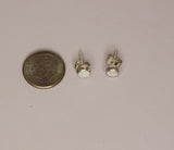 Opal stud earrings, sterling silver, October birthstone, Mothers Day gift for her