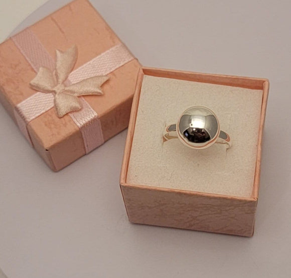 Half Ball ring, sterling silver, Matching accessory for other ball jewelry