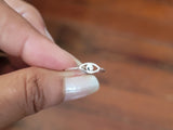 Handmade Sterling Silver Evil Eye Ring, Size 5