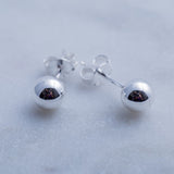 Ball earrings, 8mm, sterling silver, Matching accessory for other ball jewelry
