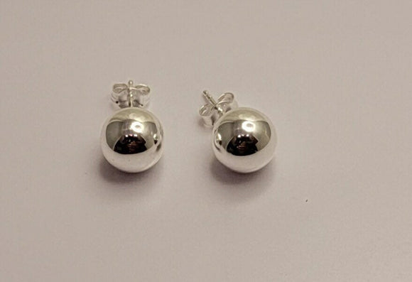 Ball earrings, 10mm, sterling silver, Matching accessory for other ball jewelry