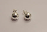 Ball earrings, 10mm, sterling silver, Matching accessory for other ball jewelry
