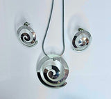 Handmade 925 Silver Spiral Jewelry Set: Necklace & Earrings