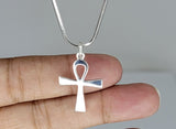 Ankh necklace, sterling silver key of life pendant, Kemetic jewelry, occult, goth gift, feminine energy, eternal life