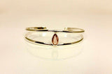 October birthstone, Pink tourmaline cuff set in sterling silver, breast cancer awareness month, Stone of love, and mental healing