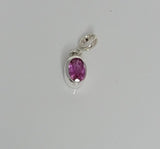 Pink Tourmaline Sterling Silver Pendant: October Birthstone Charm