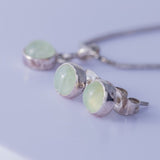 Aquamarine Stud Earrings & Pendant Set: March Birthstone Jewelry