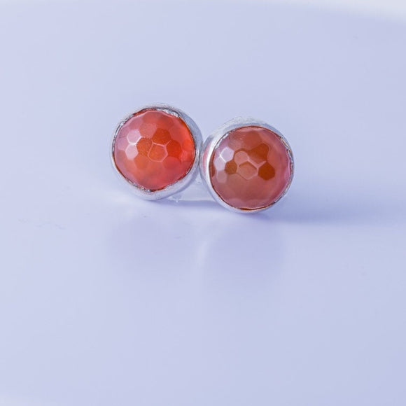 Carnelian earrings, sterling silver