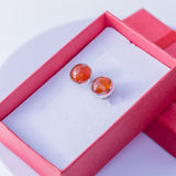 Carnelian earrings, sterling silver