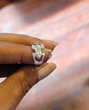 Silver frog ring, gift for good luck