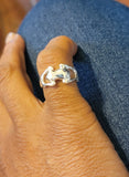 Silver frog ring, gift for good luck