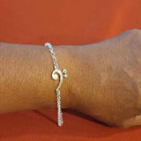 Sterling Silver Bass Clef Bracelet - Music Lover Gift