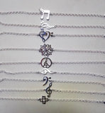 Sterling Silver Bass Clef Bracelet - Music Lover Gift