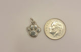 Charm for bracelet, silver charm paw, handmade jewelry, stocking stuffer, minimalist jewelry