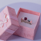 Pink tourmaline ring, sterling silver, Stone of love, and mental healing