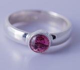 Pink tourmaline ring, sterling silver, Stone of love, and mental healing