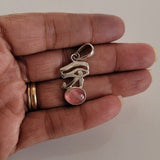 Sterling Silver Eye of Horus Pendant: Pink Topaz Amulet of Protection