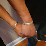Handmade Sterling Silver Cuff Bracelet: Mixed Metal Accents, Adjustable
